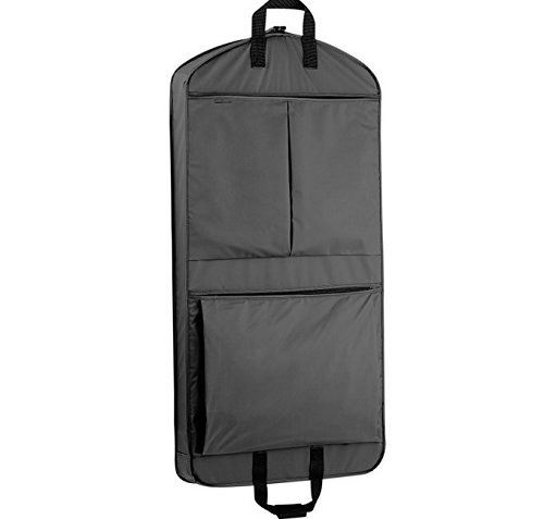 wallybags garment bag black open